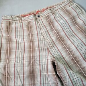 Tommy Bahama‎ Men's 38x10 Tan Brown Plaid Silk Blend Chino Casual Shorts